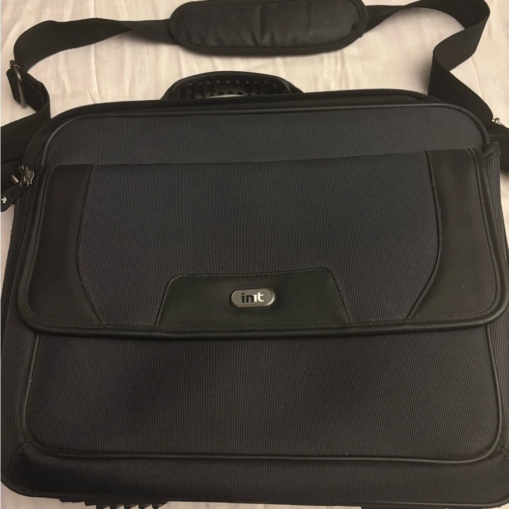 INIT Men's Black and Gray Laptop Bag